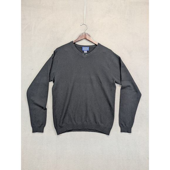 100% Cashmere Sweater Small Pullover V Neck 2-ply Club Room Black